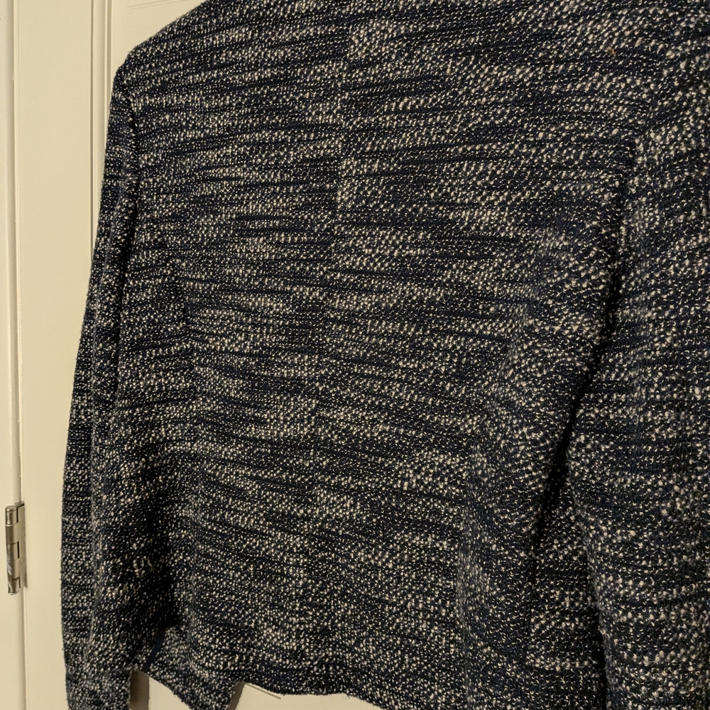 LOFT Navy and White Textured Blazer M size - Picture 5 of 7